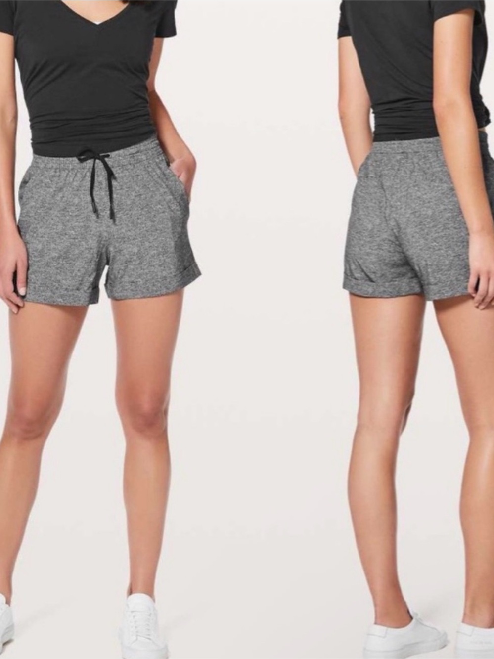 Lululemon Heathered Gray Cuffed hem Shorts